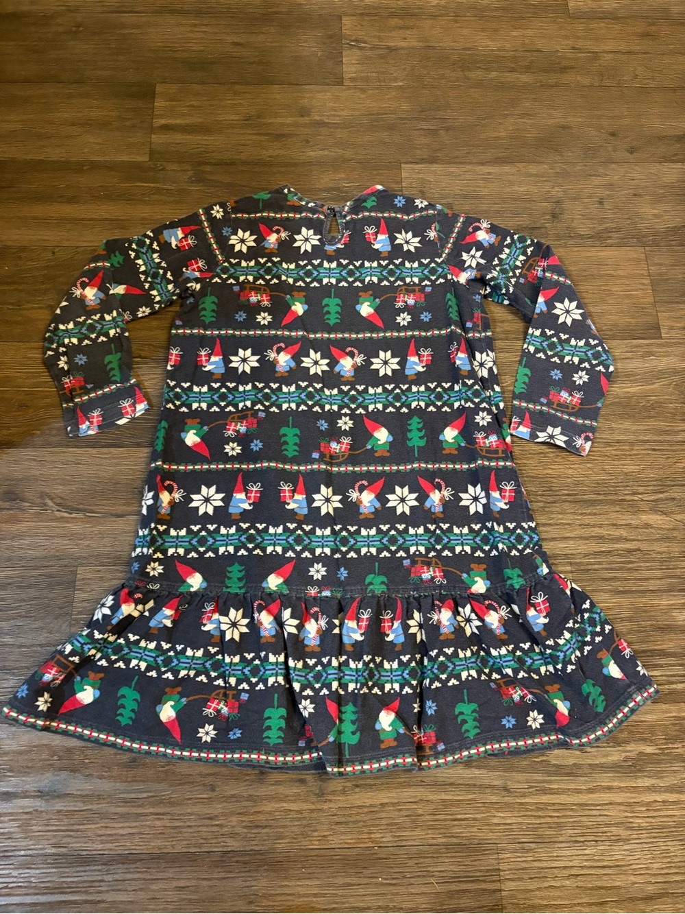 Hanna Andersson Girls Navy Christmas Gnome Nightgown Size 10 - Picture 5 of 5